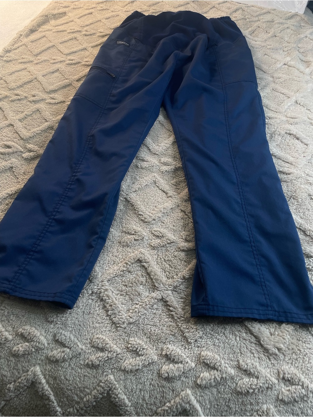 Cherokee Navy Women's Maternity Cargo Scrub Pants Size Small Petite